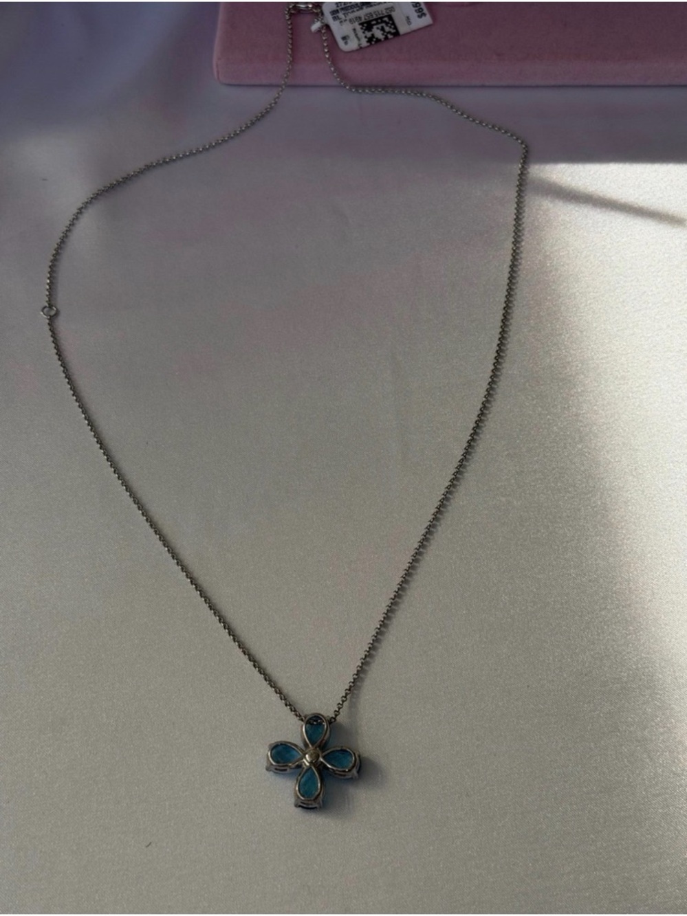 R.H. Macy & Co. Swiss Blue Topaz Clover Pendant Necklace in Sterling Silver - Picture 8 of 8